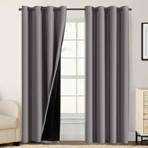 Blackout grey wave curtains for the bedroom