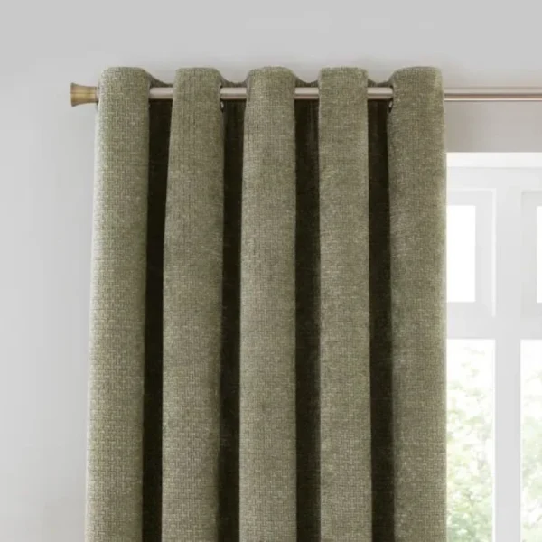 Alayna Chenille Eyelet Curtains image 1