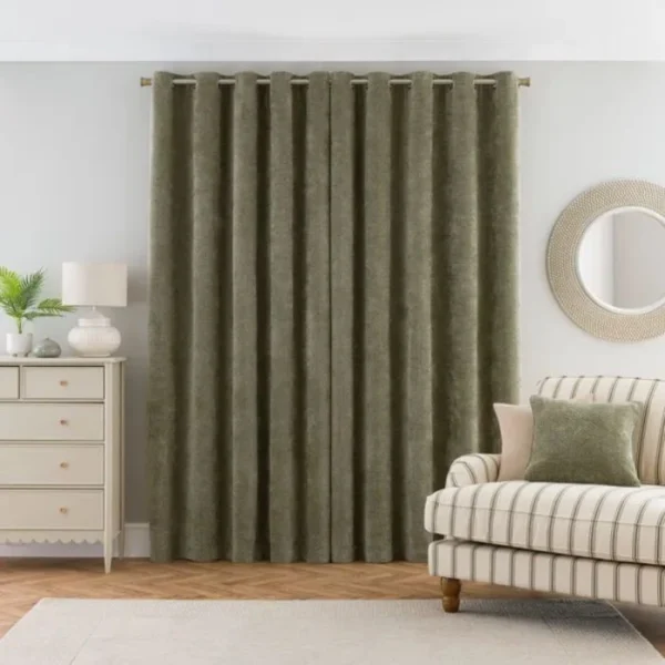 Alayna Chenille Eyelet Curtains image 2