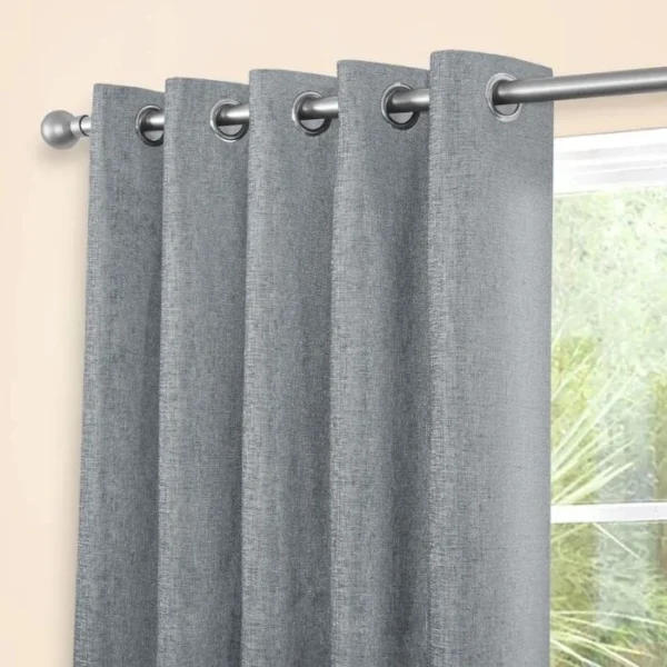 Amberley Nickel Chenille Eyelet Curtains - Image 4