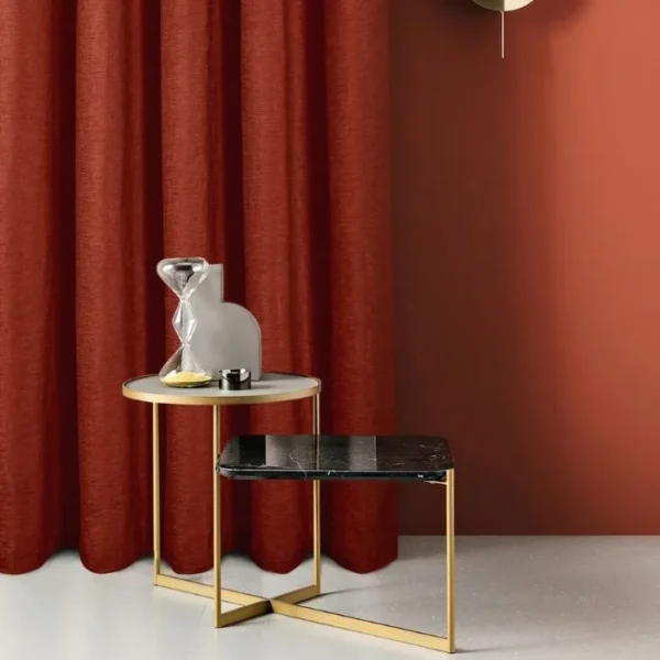 Amberley Terracotta Chenille Thermal Eyelet Curtains - Image 4