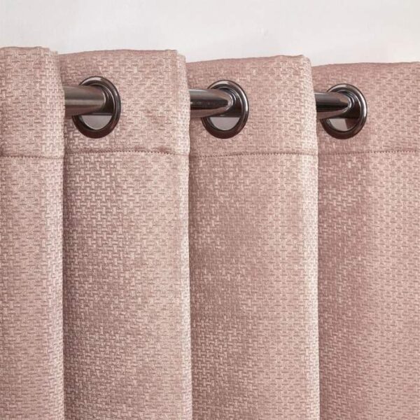Ambiance Blush Pink Thermal Blackout Eyelet Curtains image 2
