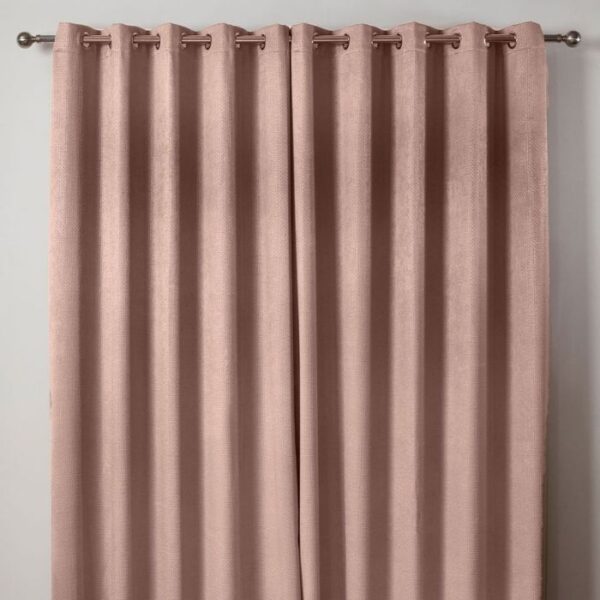 Ambiance Blush Pink Thermal Blackout Eyelet Curtains - Image 4