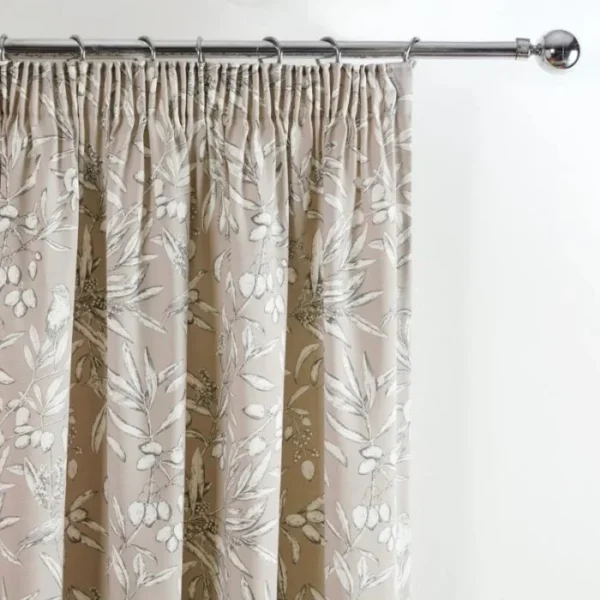 Aviary Natural Woodland Pencil Pleat Curtains image 2