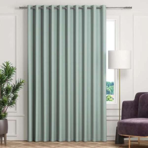Grommet Eyelet Light Green Curtains In Bedroom