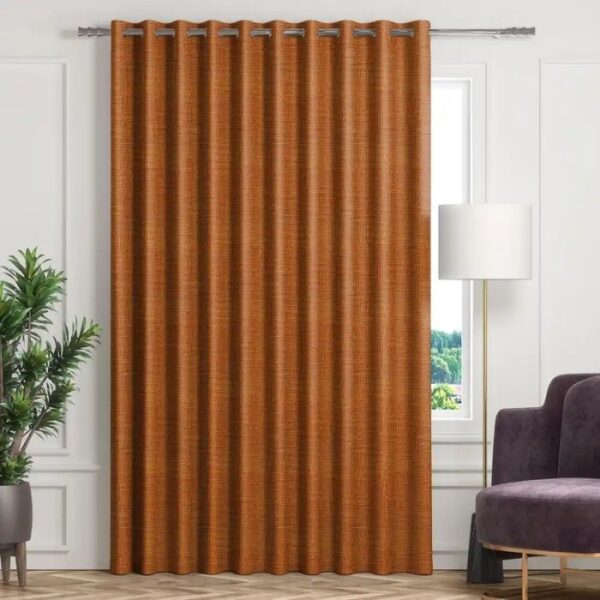 Orange Grommet Eyelet Curtains In Bedroom