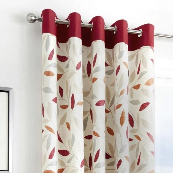 Beechwood Red Leaf Trail Eyelet Curtains - Image 2