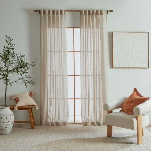 Beige Cream Curtains In Bright Neutral Room