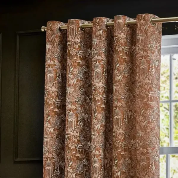 Bengal Amber Eyelet Curtains image 1