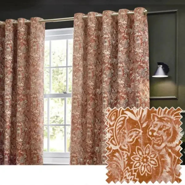Bengal Amber Eyelet Curtains image 2