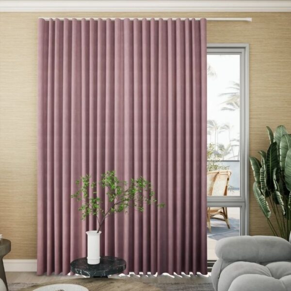 Ripple Fold Pink Curtain