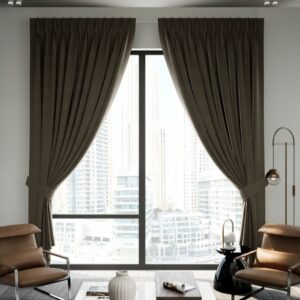 Brown Blackout Pleat Curtain