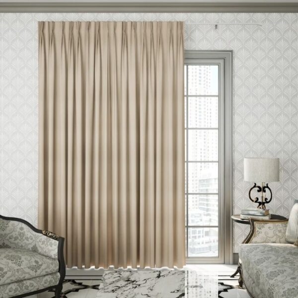 Brown Curtains In Cozy Bedroom Setting
