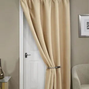 Cali Beige Blackout Eyelet Door Curtain