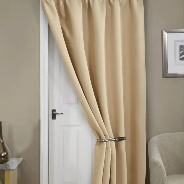 Cali Beige Blackout Eyelet Door Curtain