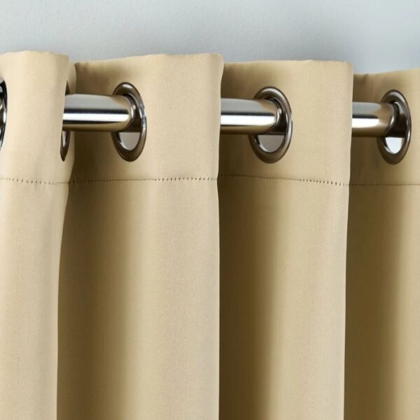 Cali Beige Thermal Blackout Eyelet Curtains - Image 3