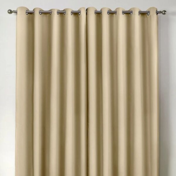 Cali Beige Thermal Blackout Eyelet Curtains - Image 4