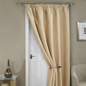 Cali Beige Thermal Blackout Pleat Door Curtain