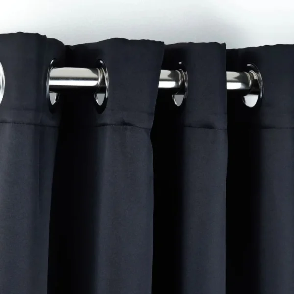 Cali Black Thermal Blackout Eyelet Door Curtain - Image 2