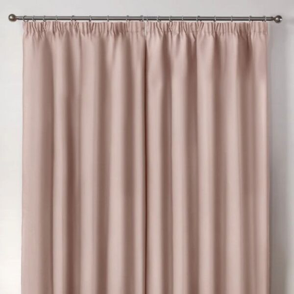 Cali Blush Pink Blackout Pencil Pleat Curtains - Image 3