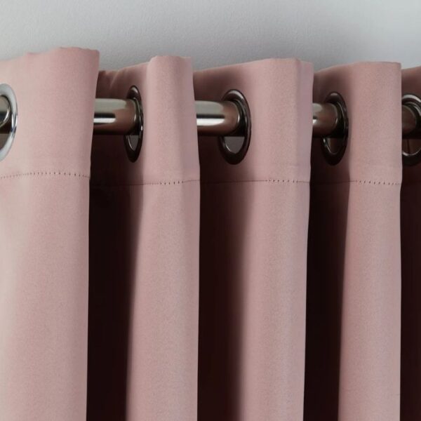 Cali Blush Pink Thermal Blackout Eyelet Curtains - Image 3