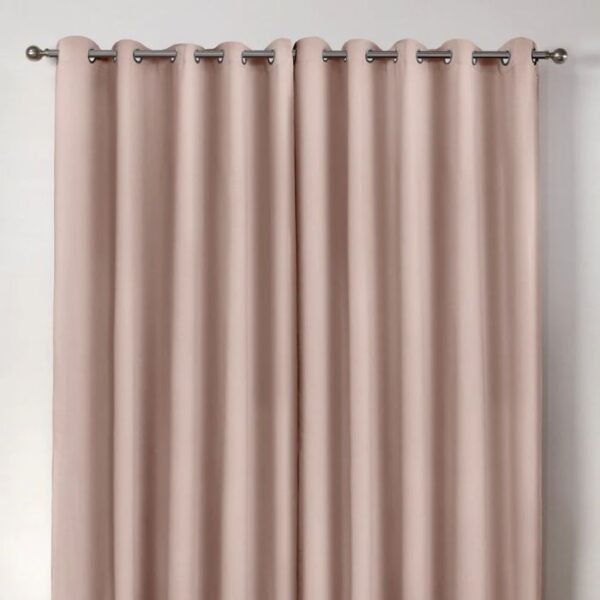 Cali Blush Pink Thermal Blackout Eyelet Curtains image 3