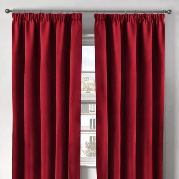 Cali Red Thermal Blackout Pleat Curtains