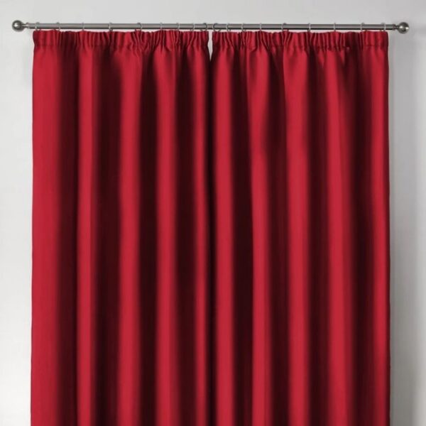 Cali Red Thermal Blackout Pleat Curtains image 3