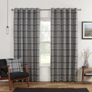 Full-Length Carnoustie Grey Blackout Eyelet Curtains
