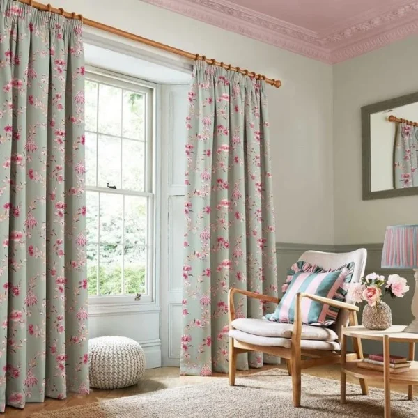 Cath Kidston Sage Blackout Pleat Curtains