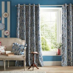 Cath Kidston Strawberry Navy Blackout Eyelet Curtains