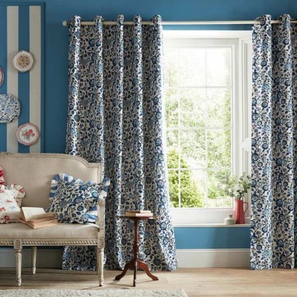Cath Kidston Strawberry Navy Blackout Eyelet Curtains
