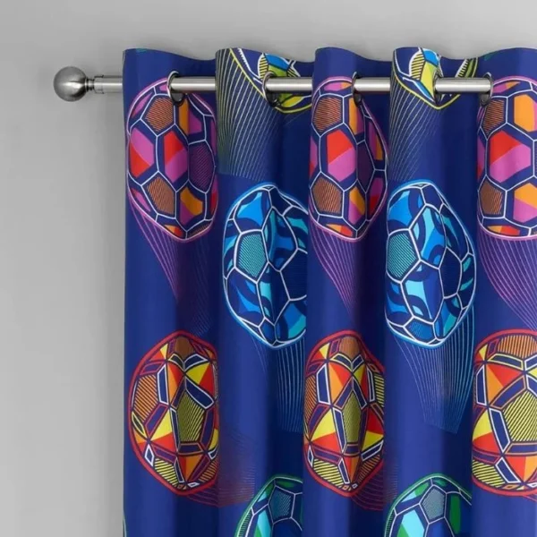 Catherine Lansfield Bright Football Eyelet Curtains image 1