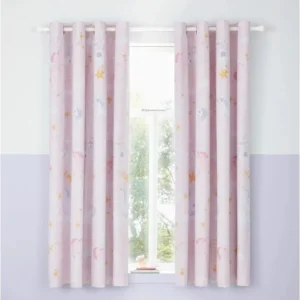 Catherine Lansfield Fairytale Pink Eyelet Curtains