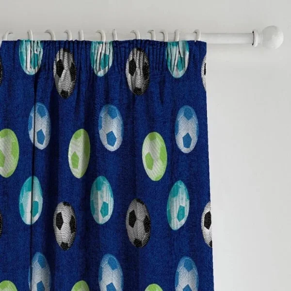 Catherine Lansfield Football Pencil Pleat Curtains image 2