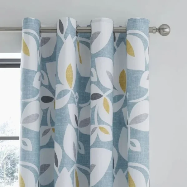 Catherine Lansfield Inga Leaf Eyelet Curtains - Image 2
