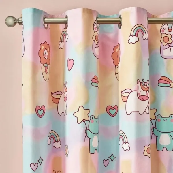 Catherine Lansfield Kids Pastel Eyelet Curtains - Image 2