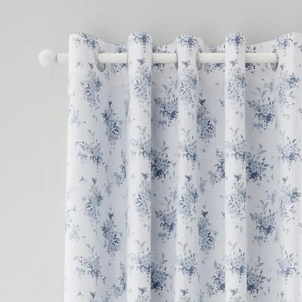 Catherine Lansfield Lucie Floral Eyelet Curtains - Image 2