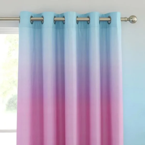 Catherine Lansfield Ombre Rainbow Eyelet Curtains - Image 2