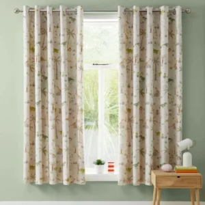Catherine Lansfield Sleepy Dino Eyelet Curtains