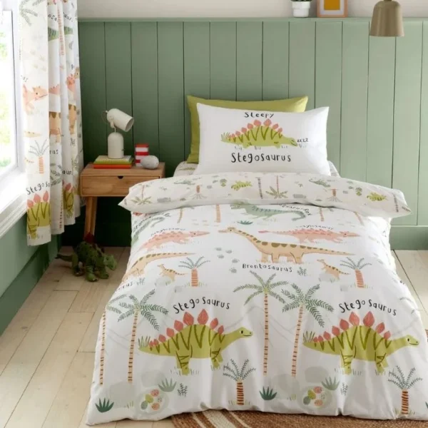 Catherine Lansfield Sleepy Dino Eyelet Curtains image 1