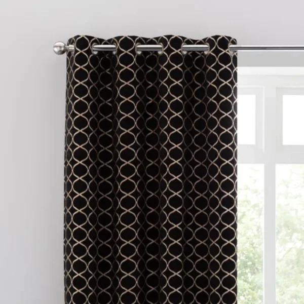 Chenille Ogee Eyelet Curtains image 1