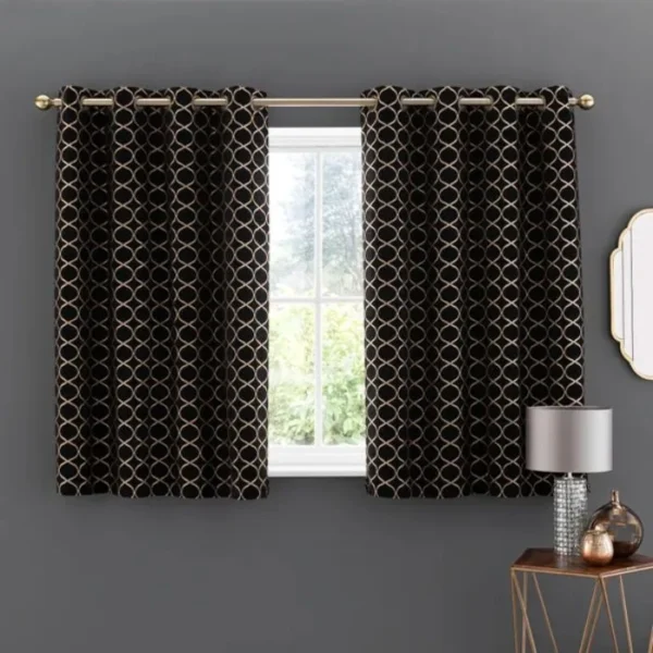 Chenille Ogee Eyelet Curtains image 3