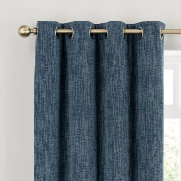 Chenille Ultra Blackout Eyelet Curtains image 1
