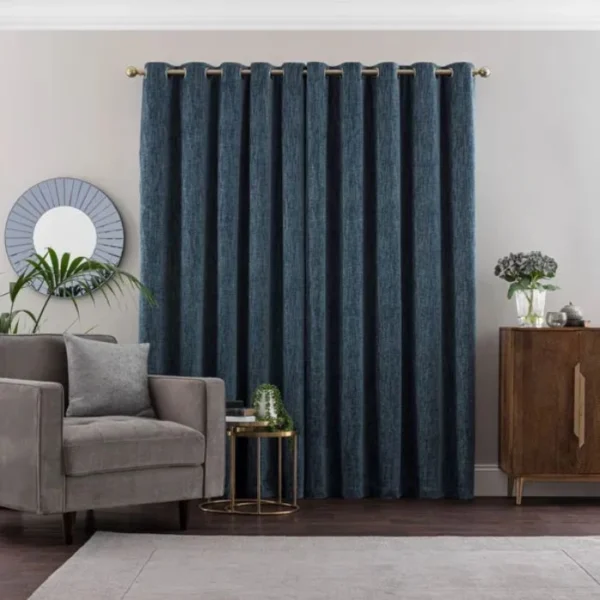 Chenille Ultra Blackout Eyelet Curtains image 2