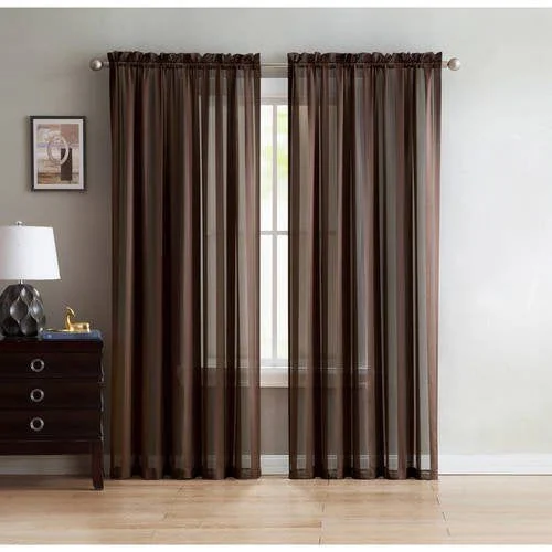 Chocolate Brown Curtains In A Warm, Earthy Living Room