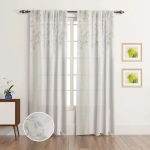 Clive 2-Piece Printed Sheer Curtain