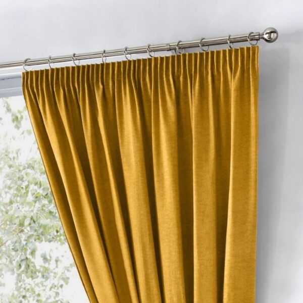 Dijon Ochre Yellow Blackout Pencil  Curtains - Image 2