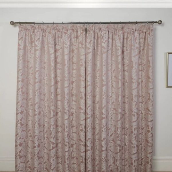 Duchess Blush Pink Pleat Velvet Curtains - Image 3