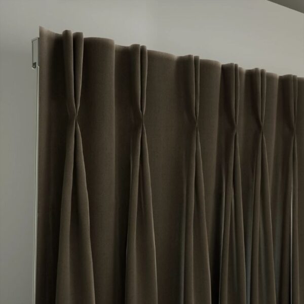 Closeup Brown Pleat Curtain
